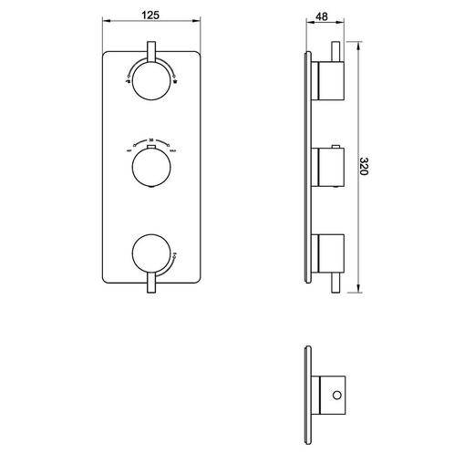 Douchekraan Inbouw Wiesbaden Caral Thermostatisch 3-Weg, Doe-het-zelf en Verbouw, Sanitair, Ophalen of Verzenden
