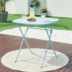 Klaptafel Sande tuintafel metaal vierkant 71x70x70 cm hemels, Verzenden, Nieuw