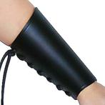 Medium Lange Zwarte Bracers van Leer, Nieuw, Accessoires, Verzenden