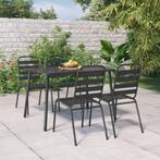 vidaXL 5-delige Tuinset staal antracietkleurig, Tuin en Terras, Tuinsets en Loungesets, 4 zitplaatsen, Verzenden, Nieuw, Rvs
