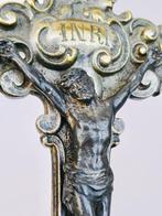 Crucifix - Brons, Verzilverd - 1850-1900 - Christus aan het, Antiek en Kunst