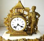 Figurale pendule - LP Japy - Antiek Albast, Messing,, Antiek en Kunst, Antiek | Klokken