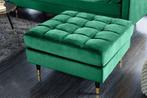 Design kruk COSY VELVET 80cm smaragdgroen fluweel gouden, Huis en Inrichting, Banken | Voetenbanken en Poefen, Ophalen of Verzenden