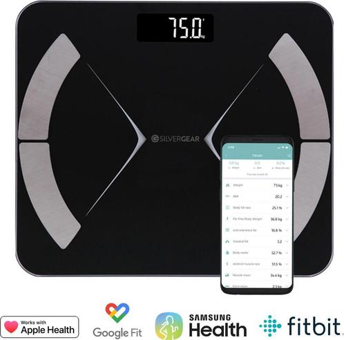 Silvergear Bluetooth personenweegschaal - Met, Witgoed en Apparatuur, Weegschalen, Verzenden
