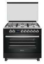 Wiggo WO-E969R(BX) Serie 9 - Gasfornuis - Zwart Rvs, Witgoed en Apparatuur, Fornuizen, Nieuw, Verzenden