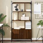 vidaXL Boekenkast met deuren 76,5x30x154,5 cm hout bruin, Verzenden, Nieuw, 50 tot 100 cm, 150 tot 200 cm