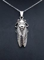 Zilver, Art Deco, Cicade - Ketting met hanger