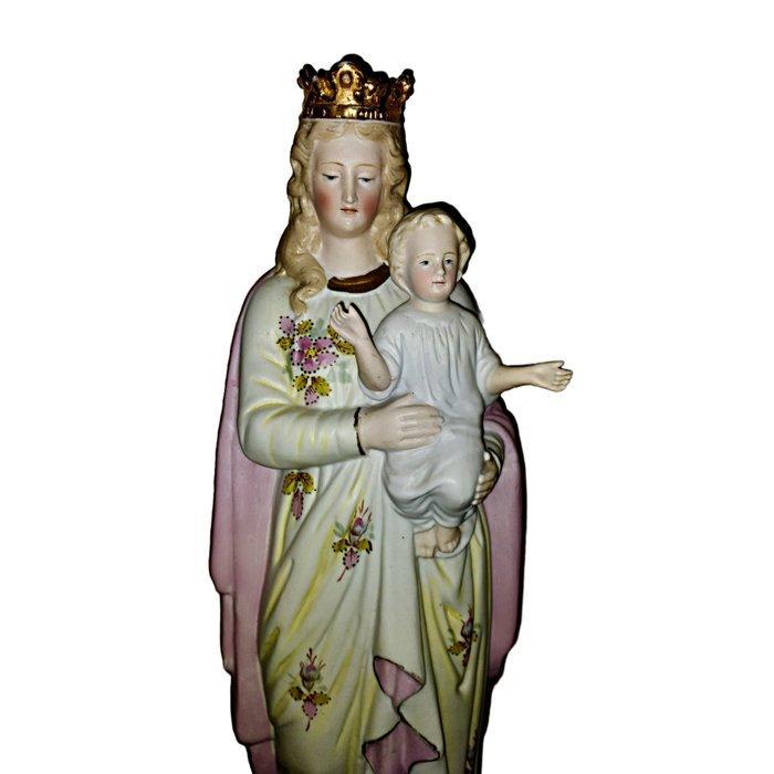 Beeld, Madonna met Kind - 38 cm - Biscuit porselein, Antiek en Kunst, Antiek | Boeken en Bijbels