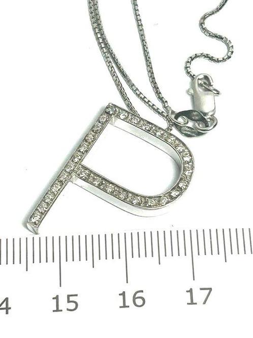 Ketting met hanger - 18 karaat Witgoud Diamant (Natuurlijk), Sieraden, Tassen en Uiterlijk, Antieke sieraden