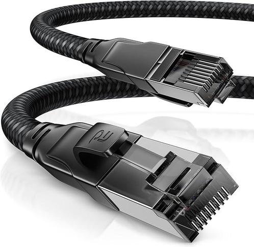 Netwerkkabel - 2 Meter - Zwart - 40 Gbps - CAT 8, Telecommunicatie, Mobiele telefoons | Toebehoren en Onderdelen, Nieuw, Verzenden