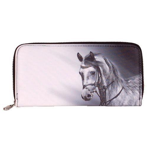Portemonnee groot Paard grijs NIEUW, Sieraden, Tassen en Uiterlijk, Portemonnees, Zwart, Nieuw, Ophalen of Verzenden