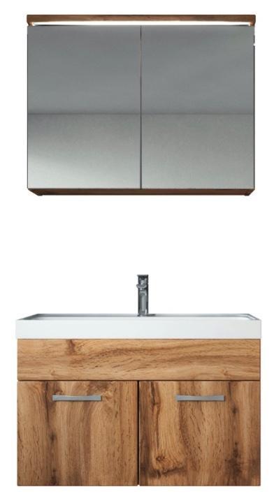 Badkamermeubel Set Paso 02 80 x 40 cm Eiken Badmeubel, Huis en Inrichting, Badkamer | Badkamermeubels, Nieuw, Wastafelkast, Verzenden