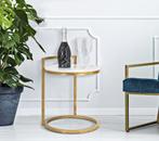 BIJZETTAFEL ROND MARMER CM 40X43X50, Huis en Inrichting, Tafels | Salontafels, Ophalen of Verzenden, Nieuw
