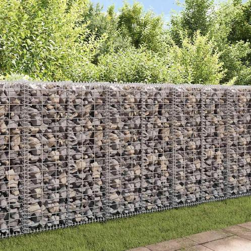 vidaXL Schanskorf met deksels 100x30x30 cm gegalvaniseerd, Tuin en Terras, Schuttingen, Nieuw, IJzer, 1 tot 2 meter, Verzenden