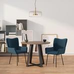 vidaXL Eetkamerstoelen 2 st fluweel blauw, Huis en Inrichting, Stoelen, Verzenden, Nieuw, Blauw