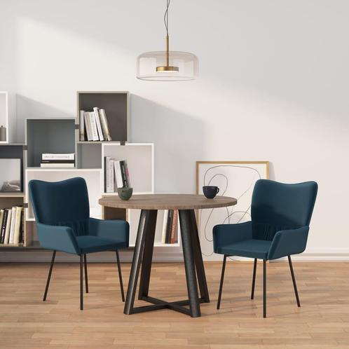 vidaXL Eetkamerstoelen 2 st fluweel blauw, Huis en Inrichting, Stoelen, Blauw, Nieuw, Verzenden