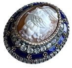 Medusa gesneden schelp Victorian Cameo, 925 sterling zilver, Antiek en Kunst