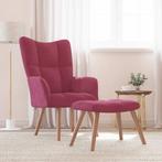 Wijnrode Relaxstoel + Voetenbank - OP=OP - Goedkoper!, Huis en Inrichting, Stoelen, Ophalen of Verzenden, Nieuw, Rood