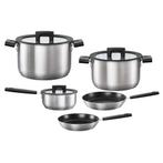 5 Delige Fiskars Hard Face Staal Pannenset, Huis en Inrichting, Keuken | Potten en Pannen, Verzenden, Nieuw