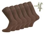 6 paar SQOTTON® Bamboe sokken - Naadloos - Kastanjebruin, Verzenden, Nieuw