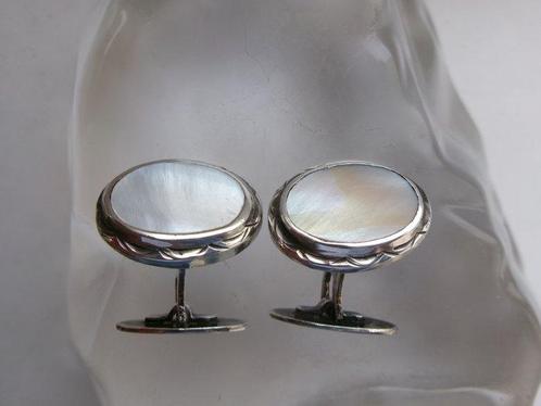 Zilver, Parelmoer - Manchetknopen - Art Deco, Antiek en Kunst, Kunst | Designobjecten