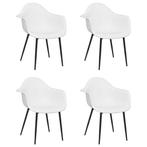 Witte Design Eetkamerstoelen (4) - Tweedekansje - OP = OP, Huis en Inrichting, Stoelen, Nieuw, Ophalen of Verzenden, Vier, Wit