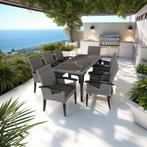 Wicker tafel Foggia 196x87x76cm - grijs, Tuin en Terras, Verzenden, Nieuw