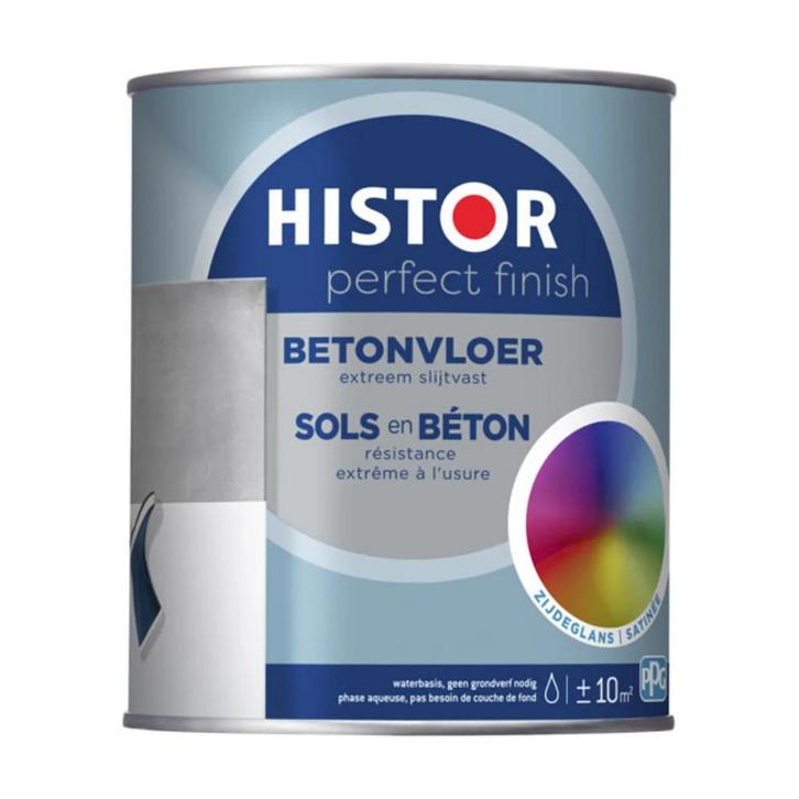 Histor Perfect Finish Betonvloer Zijdeglans RAL 9005 |, Doe-het-zelf en Verbouw, Verf, Beits en Lak, Verf, Zwart, Nieuw, Minder dan 5 liter