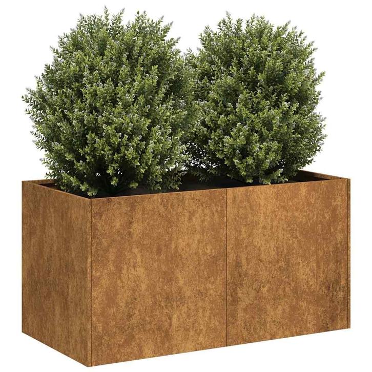 vidaXL Plantenbak roestig 80x40x40 cm weervast staal, Tuin en Terras, Bloembakken en Plantenbakken, Nieuw, Metaal, Verzenden