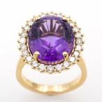 Ring - 18 karaat Geel goud - 10.75ct. tw. Amethist - Diamant, Nieuw