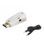 HDMI naar VGA + audio omvormer converter adapter Wit, Nieuw, Verzenden