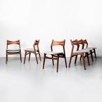 Vintage Deense eetkamerstoelen (Erik Buch), set van 6, Huis en Inrichting, Stoelen, Gebruikt, Hout, Mid Century, Deens Design, Vintage, Scandinavisch