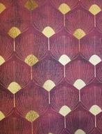 Exclusieve stof met Art Decó bordeauxrode textuur -