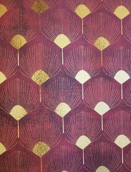 Exclusieve stof met Art Decó bordeauxrode textuur -, Antiek en Kunst, Antiek | Kleden en Textiel
