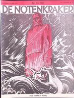 Figuur staat in de branding tijdens storm op spotprent, Verzenden