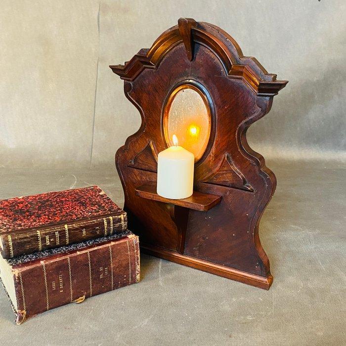 Kaarsenstandaard met oor - Hout, Antiek en Kunst, Curiosa en Brocante