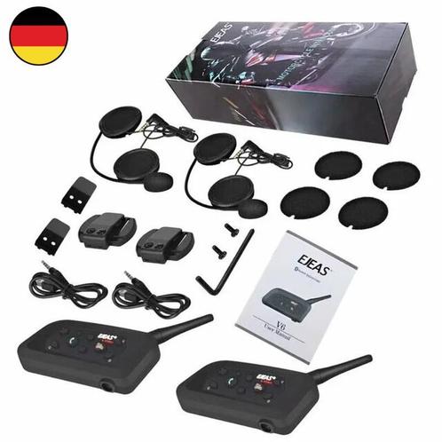 EJEAS V6 PRO 2 stuks Motor headset intercom bluetooth helm, Motoren, Accessoires | Navigatiesystemen, Nieuw, Ophalen of Verzenden