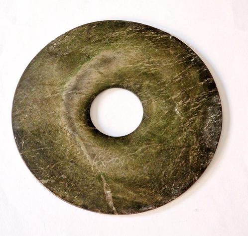 Oud Birmees, Samonvallei Jade Rituele Bi-schijf - 200 mm, Antiek en Kunst, Antiek | Overige Antiek