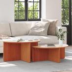 vidaXL Salontafel 2 pcs Wasbruin 79 x 39.5 x 40 cm Massief, Huis en Inrichting, Tafels | Salontafels, Verzenden, Nieuw, Grenenhout