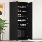 vidaXL Schoenkast Zwart Eiken 80x39x180 cm Gelaagd Hout, Huis en Inrichting, Verzenden, Nieuw
