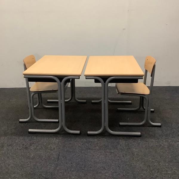 complete school set Galvanitas 11 stuks tafels + stoelen, Huis en Inrichting, Stoelen, Vijf, Zes of meer stoelen, Grijs, Gebruikt