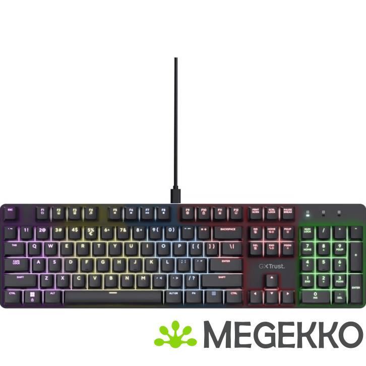 Trust GXT 871 Zora Toetsenbord Zwart, Computers en Software, Toetsenborden, Nieuw, Verzenden