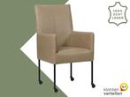 Leren eetkamerstoel Spark - Granada Taupe (taupe/bruin) -, Huis en Inrichting, Stoelen, Overige kleuren, Nieuw, Ophalen of Verzenden