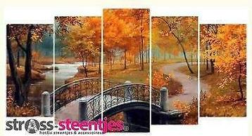 Diamond painting pakket - Herfstbos 5luik (full)