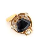 Hanger - 18 karaat Geel goud - 5.20ct. tw. Saffier - Diamant