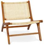 Loungefauteuil 'FIGARO' van teakhout en natuurlijk rotan