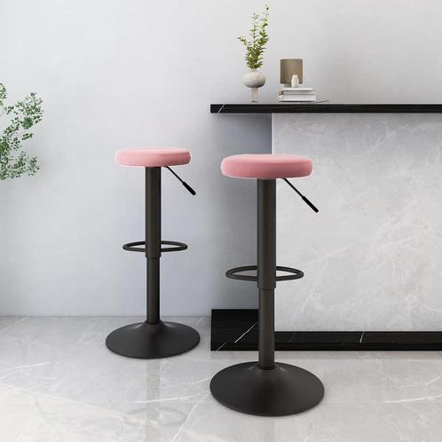 vidaXL Barkrukken 2 st fluweel roze, Huis en Inrichting, Barkrukken, Nieuw, Verzenden