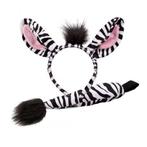 Tiara zebra oren met staart, Verzenden, Nieuw, Feestartikel