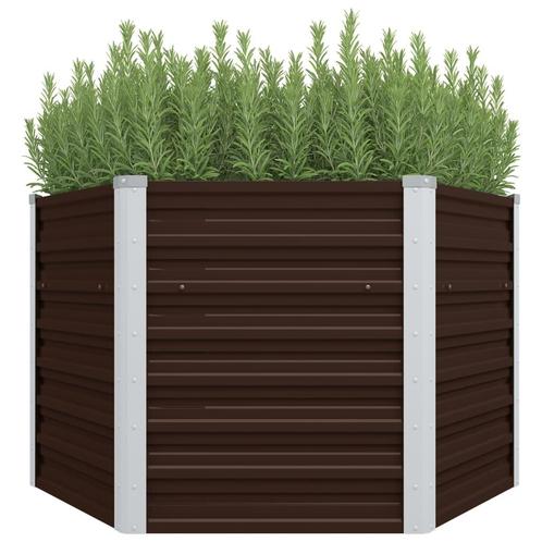 vidaXL Plantenbak verhoogd 129x129x77 cm gegalvaniseerd, Tuin en Terras, Bloembakken en Plantenbakken, 100 cm of meer, Nieuw, Metaal