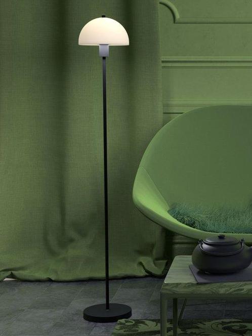 Herstal - Staande lamp - Vienda - Zwart/Opaal - Glas, Staal, Antiek en Kunst, Antiek | Lampen